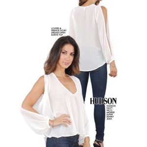 Lovers & Friends Dream open sleeve top in Ivory